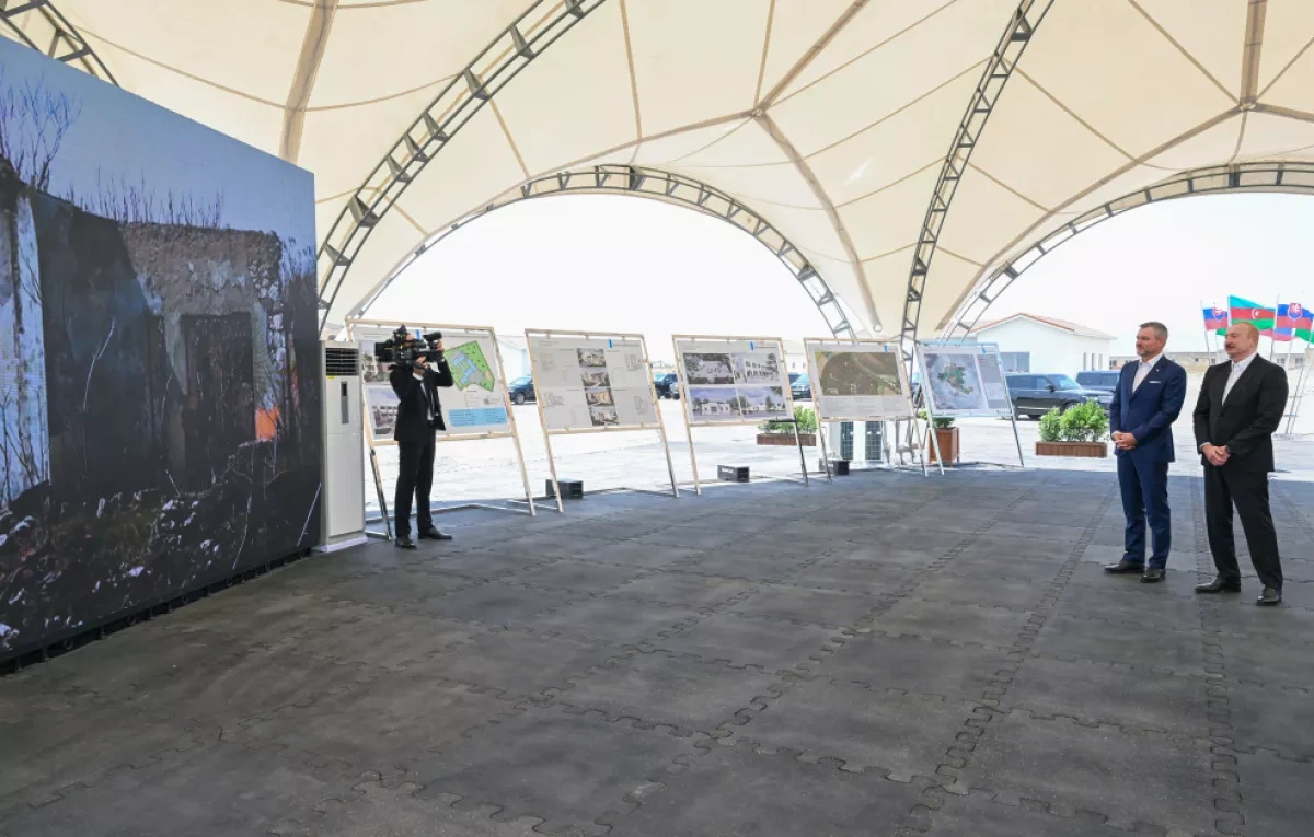 Azerbaijani, Slovak leaders break ground on new secondary school in Aghdam PHOTO