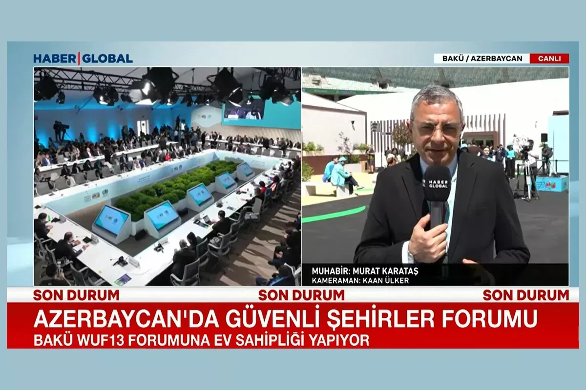 Türkiye’s Haber Global TV covers second day of WUF13 in Baku VIDEO