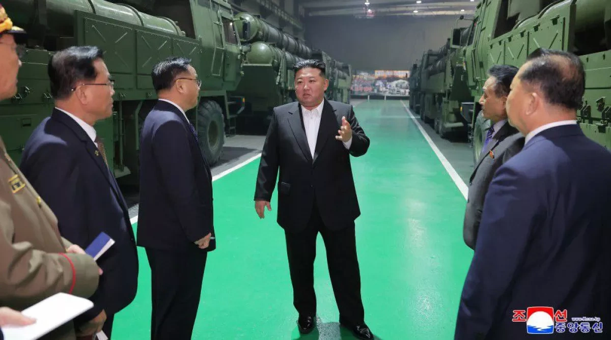 North Korean leader inspects munitions plant, hails rocket launcher production PHOTO