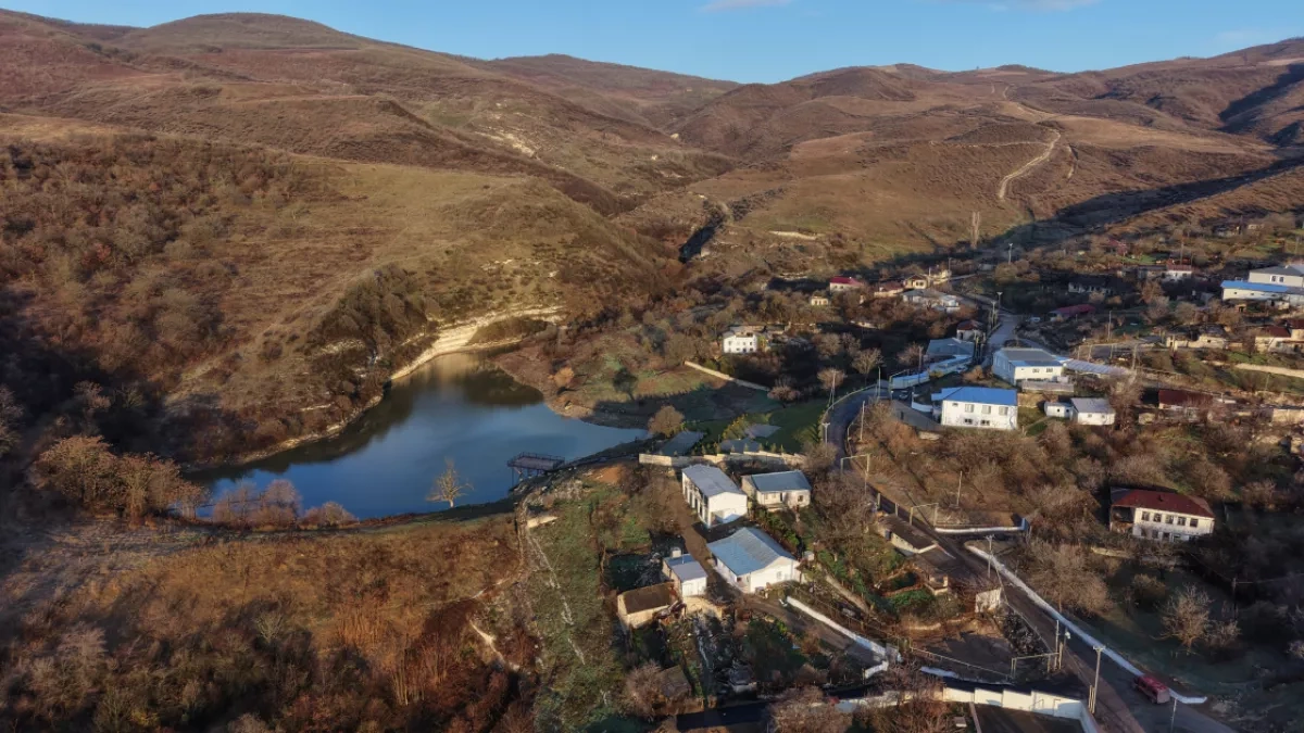 Azerbaijani president inspects reconstruction in Khanabad village of Khojaly district PHOTO