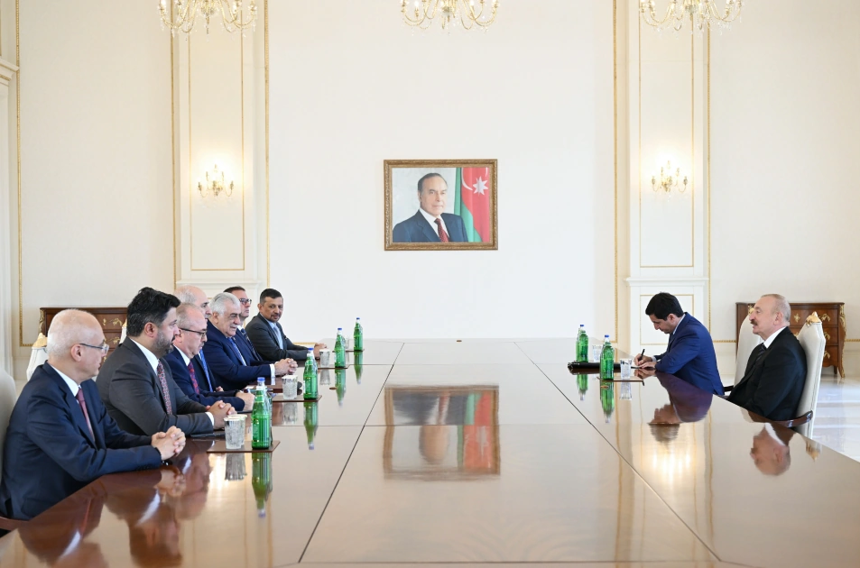 President Ilham Aliyev receives delegation led by Speaker of Grand National Assembly of Türkiye (PHOTO)