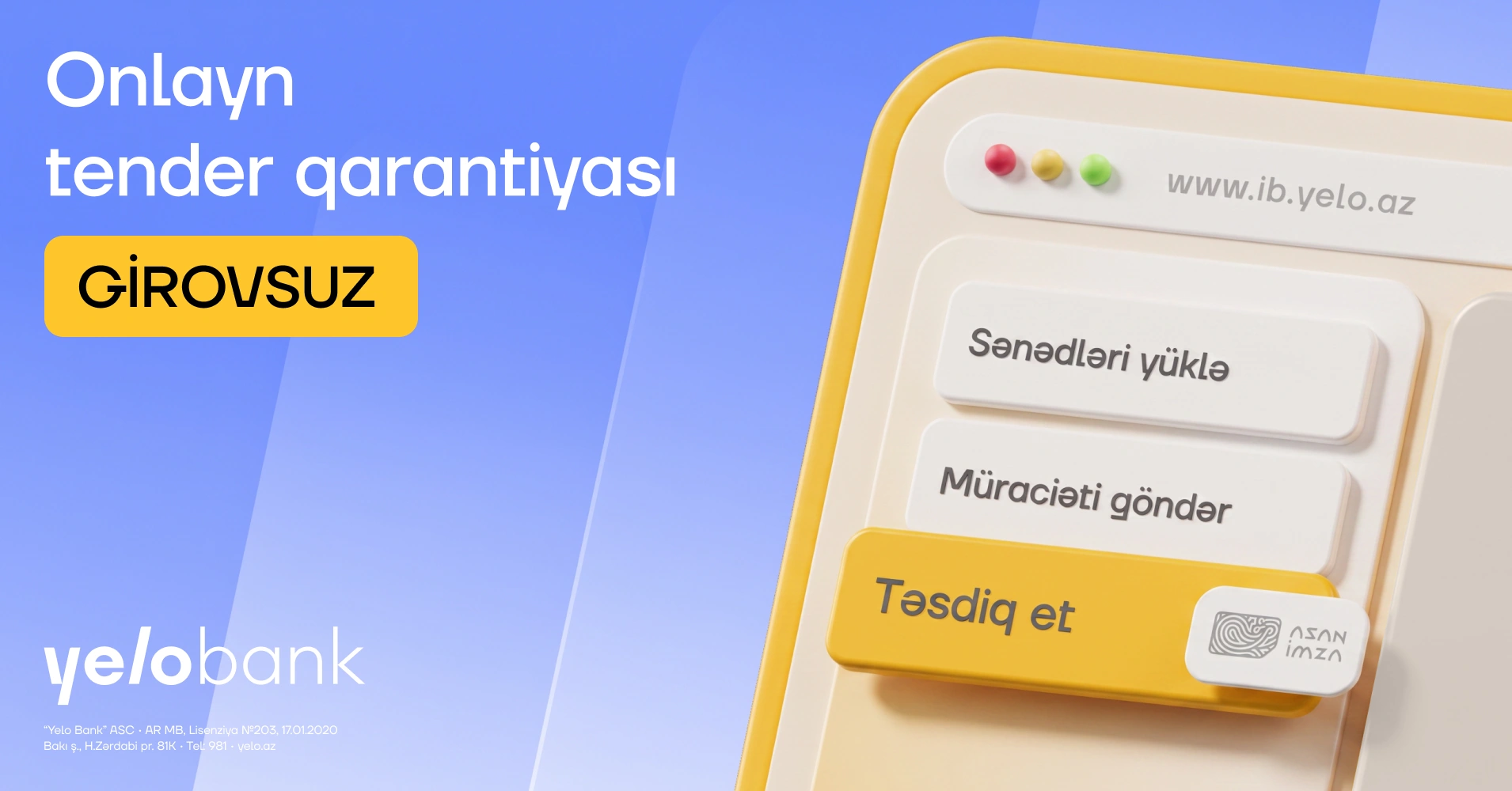 New feature in Yelo Internet Banking: Unsecured tender guarantee!