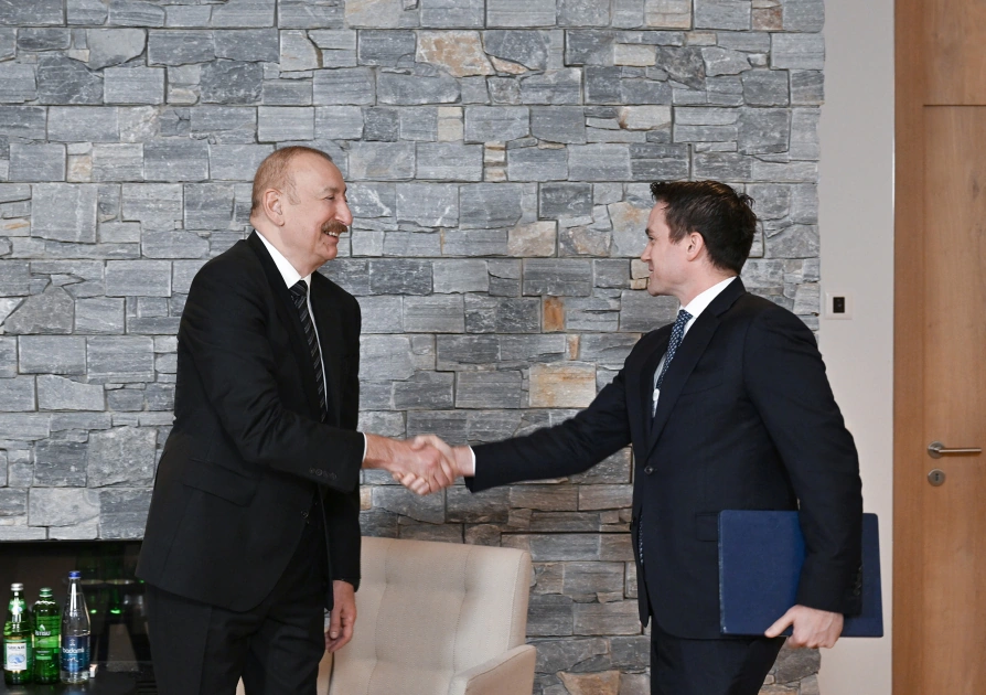 President Ilham Aliyev meets with President of Brookfield Asset Management in Davos (PHOTO)