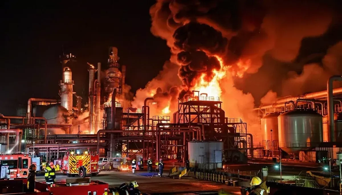 Black smoke rises over Bratislava as Slovnaft refinery burns VIDEO