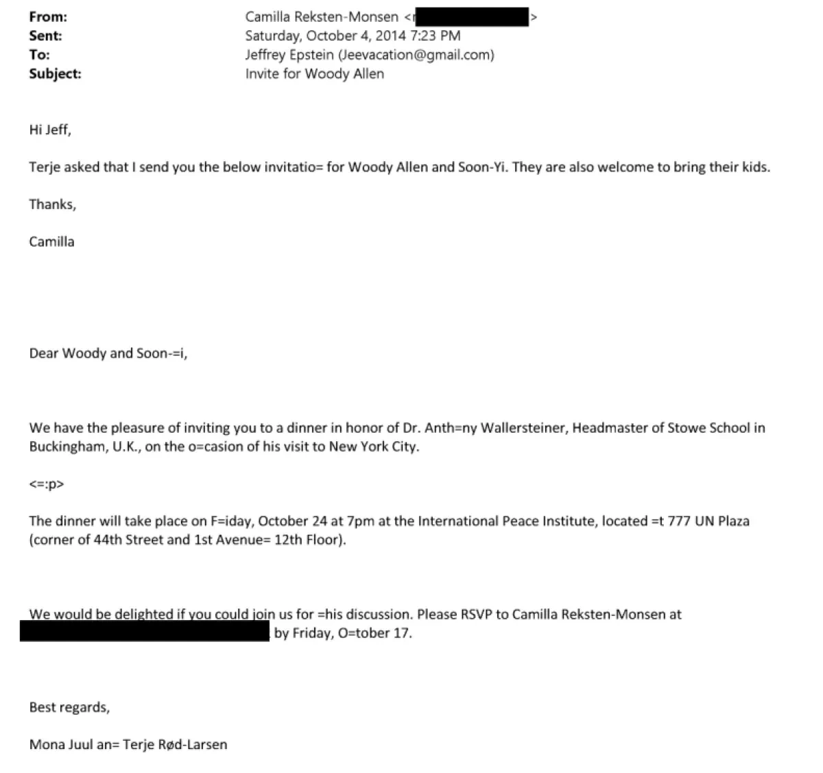 Epstein files: double standards of those who taught morality Subject: Mona Juul
