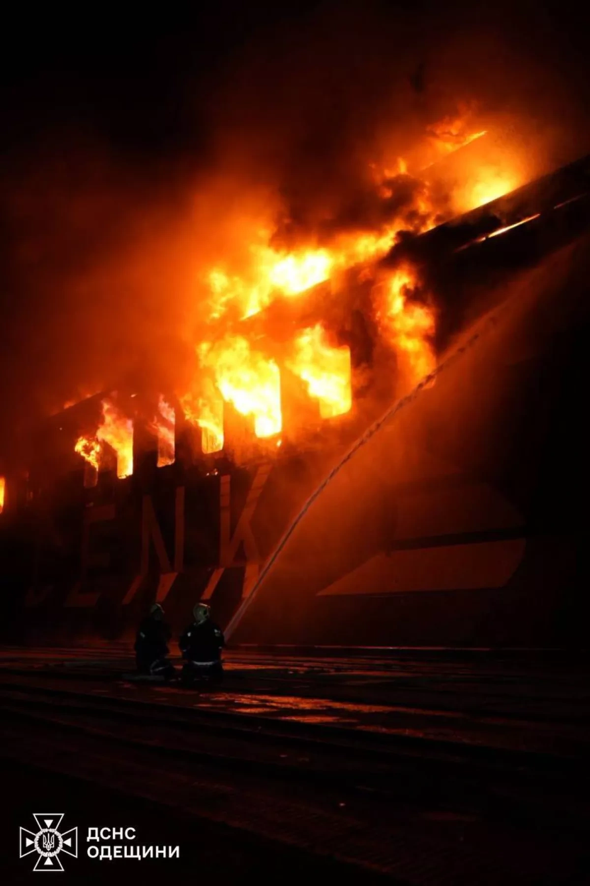 Russian missile strike on Odesa damages civilian vessel and emergency equipment photo / video