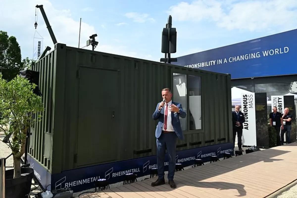 Germany’s Rheinmetall unveils container-based drone swarm launcher