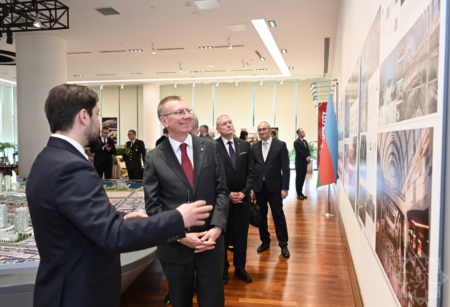 President of Latvia visits Baku White City (PHOTO)