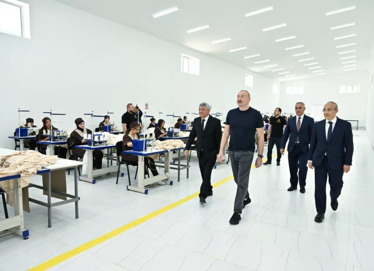 Azerbaijani president inaugurates “Garabagh Textile House” LLC in Khojaly PHOTO