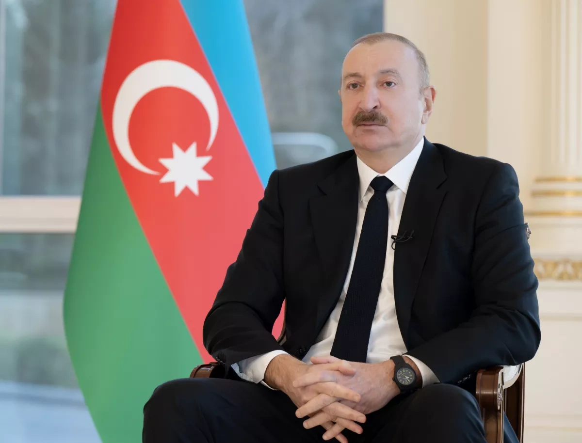 Azerbaijani president sits for interview with local TV channels: LIVE PHOTO
