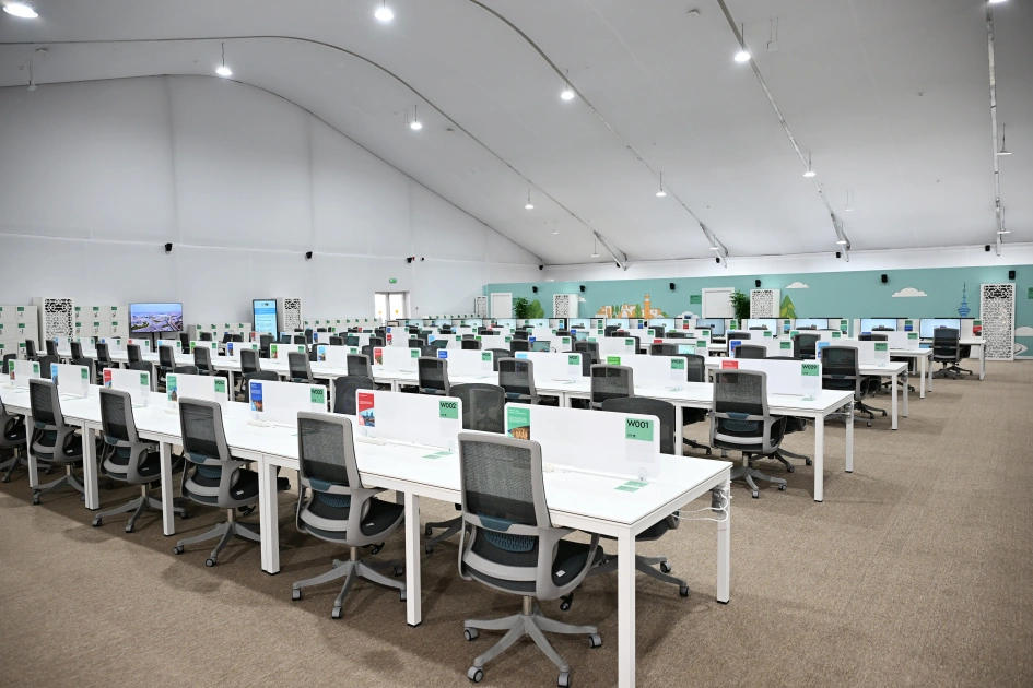 President Ilham Aliyev reviews work carried out in connection with WUF13 at Baku Olympic Stadium (PHOTO)