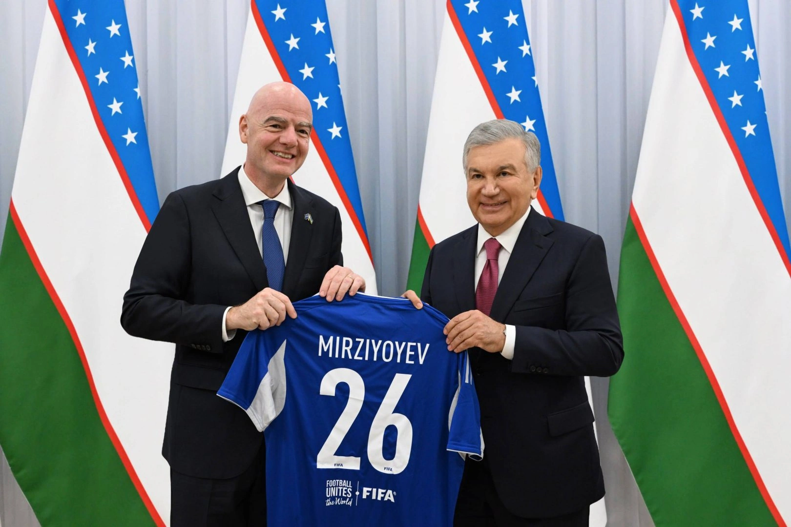 President Mirziyoyev, FIFA President review U-20 World Cup preparations