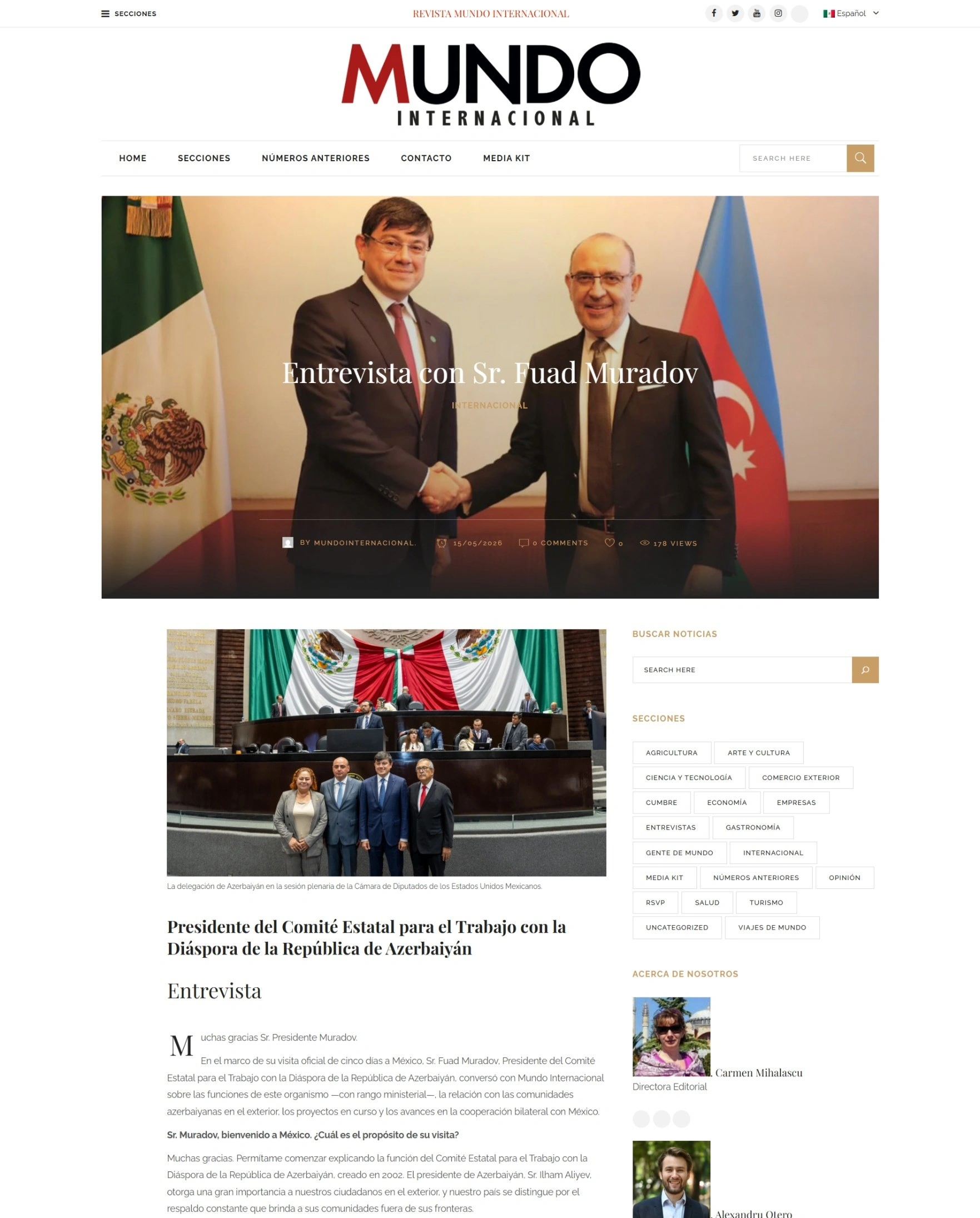 Mexican publication highlights Azerbaijan’s diaspora policy