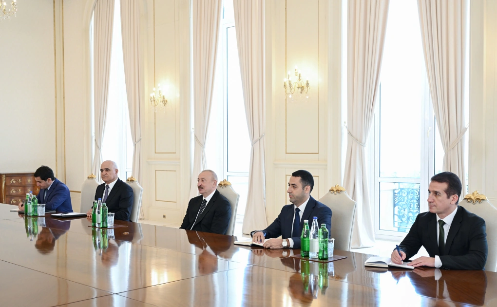 President Ilham Aliyev receives delegation led by Chairman of Islamic Consultative Assembly of Iran (PHOTO)