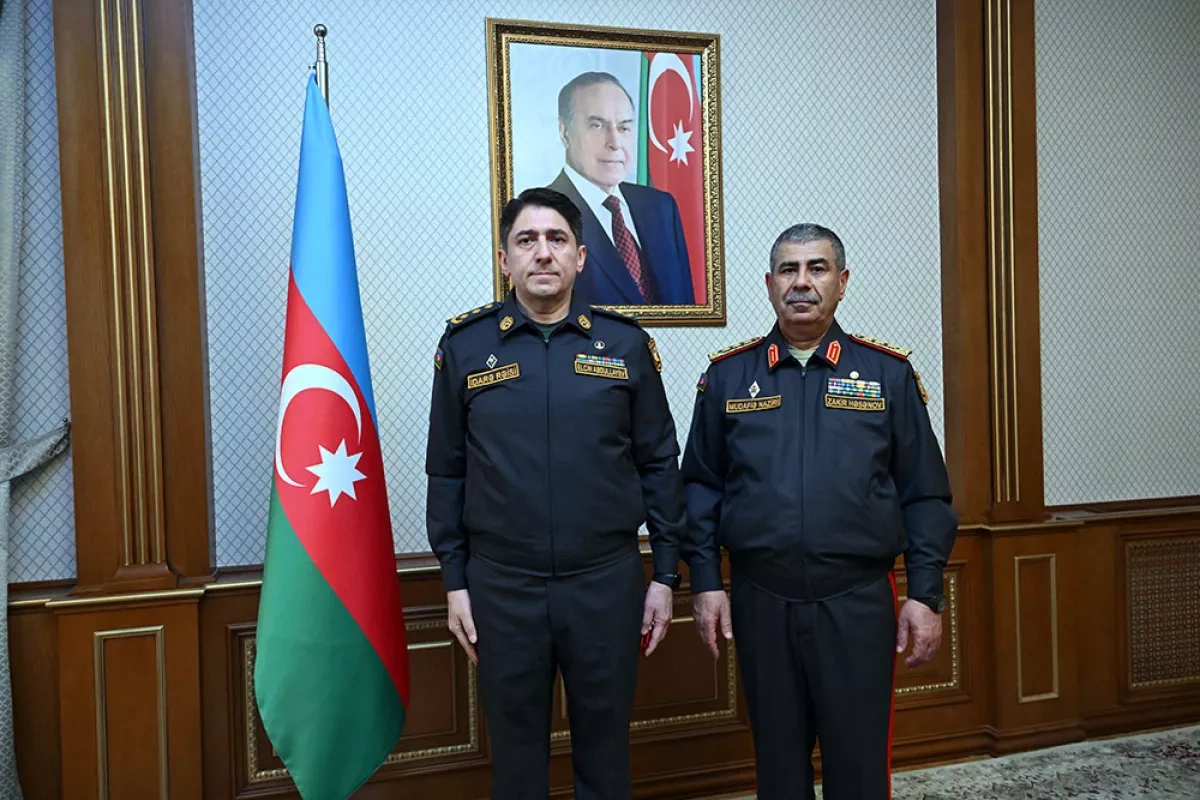 Azerbaijan's minister of defence meets promoted officers PHOTO
