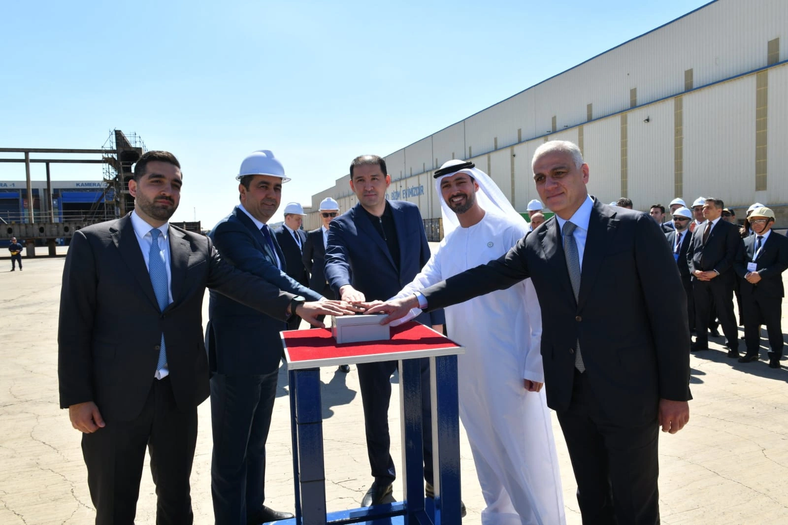Baku Shipyard marks keel laying of first container ship for Caspian operations (PHOTO)