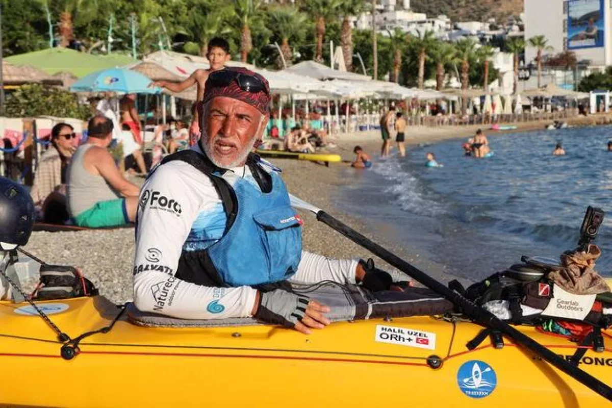 Turkish kayaker reaches Bodrum after 83 days on sea Challenge to travel 8,333-kilometers / PHOTO
