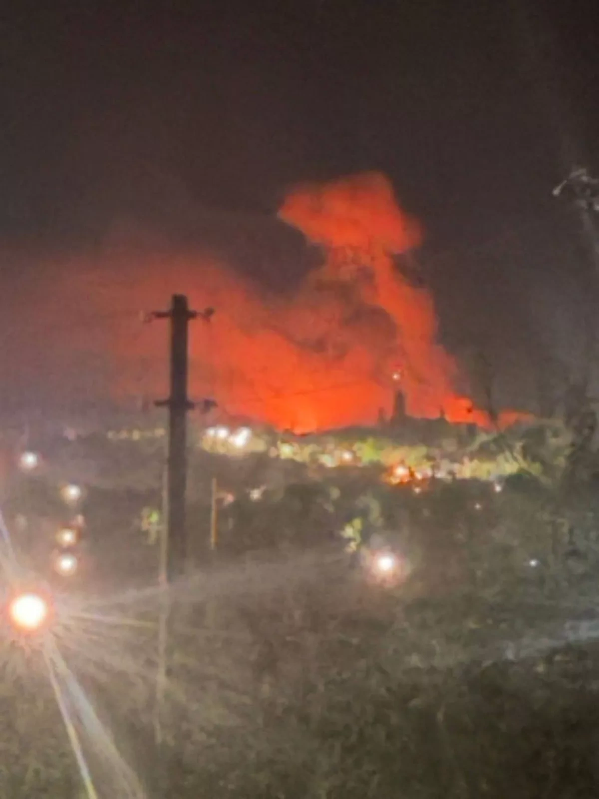 Russian ammo stockpile struck overnight in occupied Luhansk region PHOTO