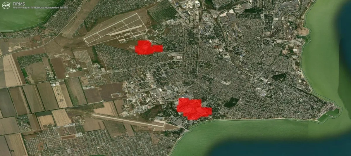 NASA FIRMS detects large fires in Russia’s Taganrog after missile strike