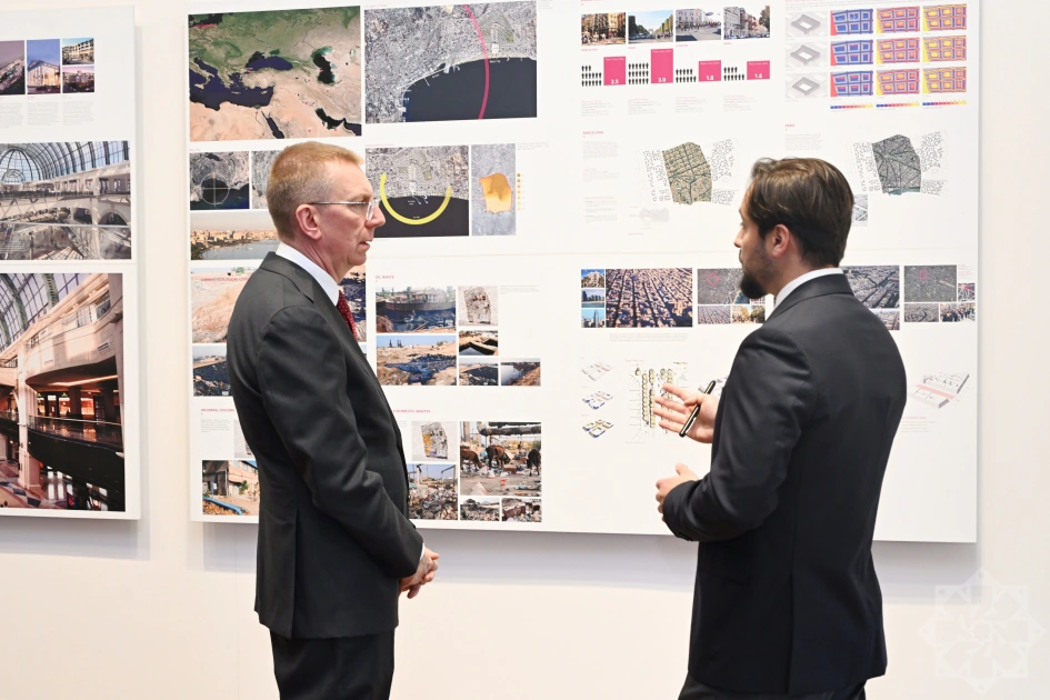President of Latvia visits Baku White City (PHOTO)