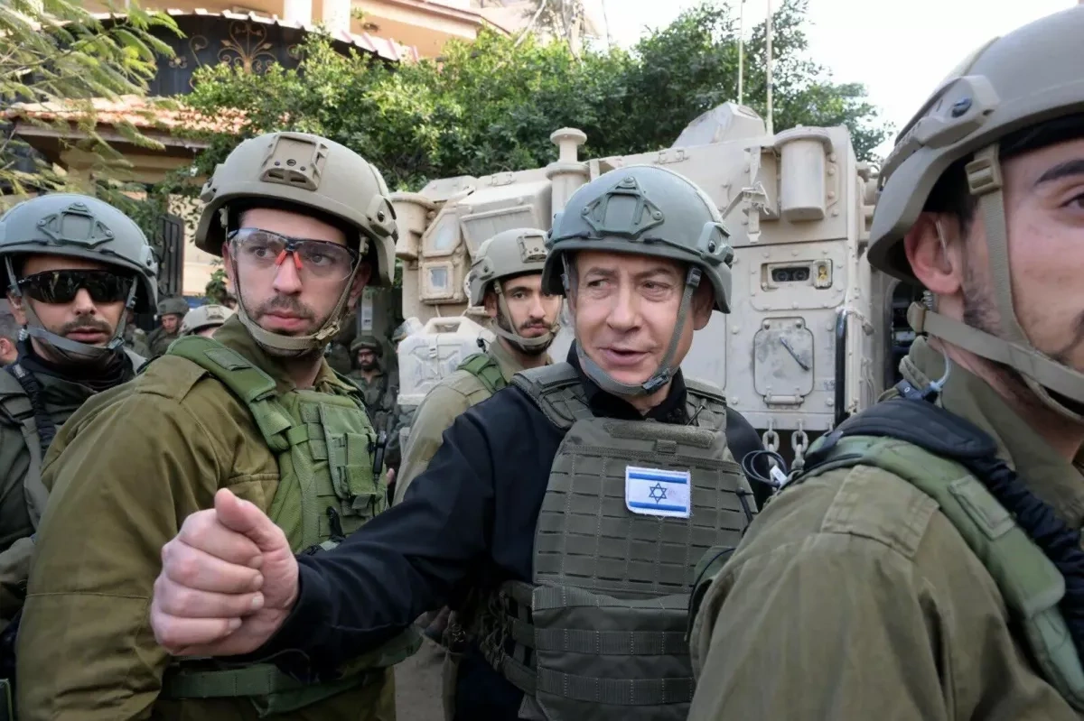 Netanyahu at Gaza checkpoint: Israel to maintain control along Yellow line