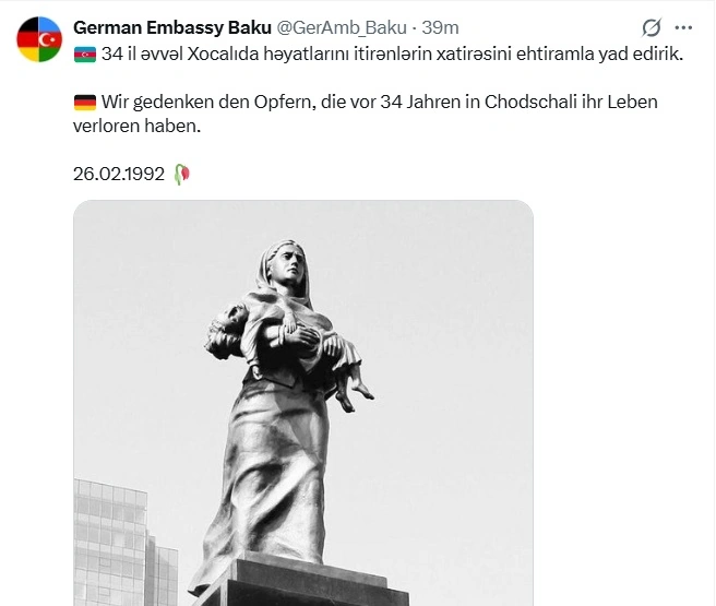 German Embassy commemorates Khojaly genocide victims (PHOTO)