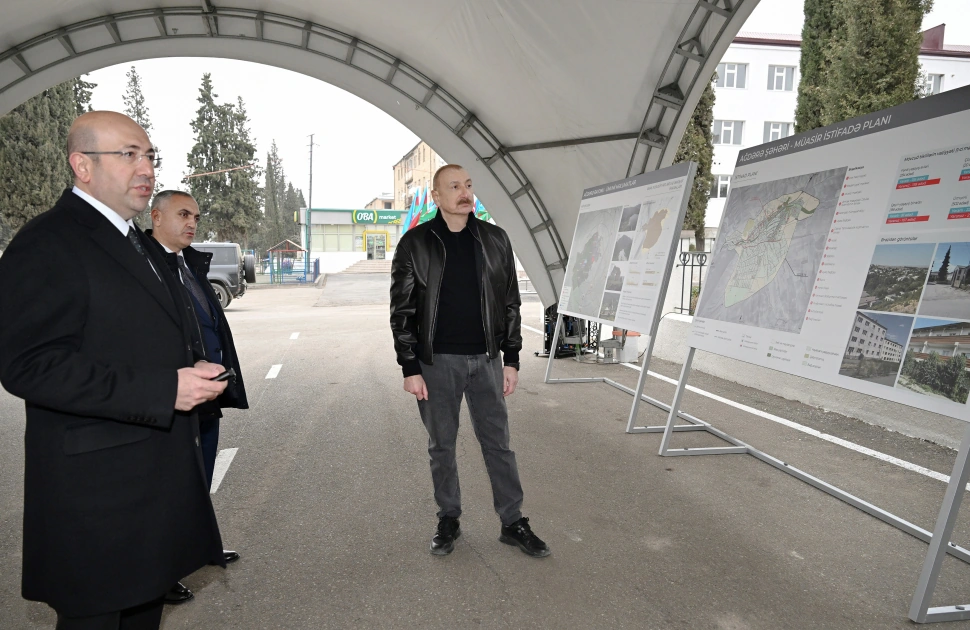 President Ilham Aliyev reviews master plan for Aghdara city (PHOTO)