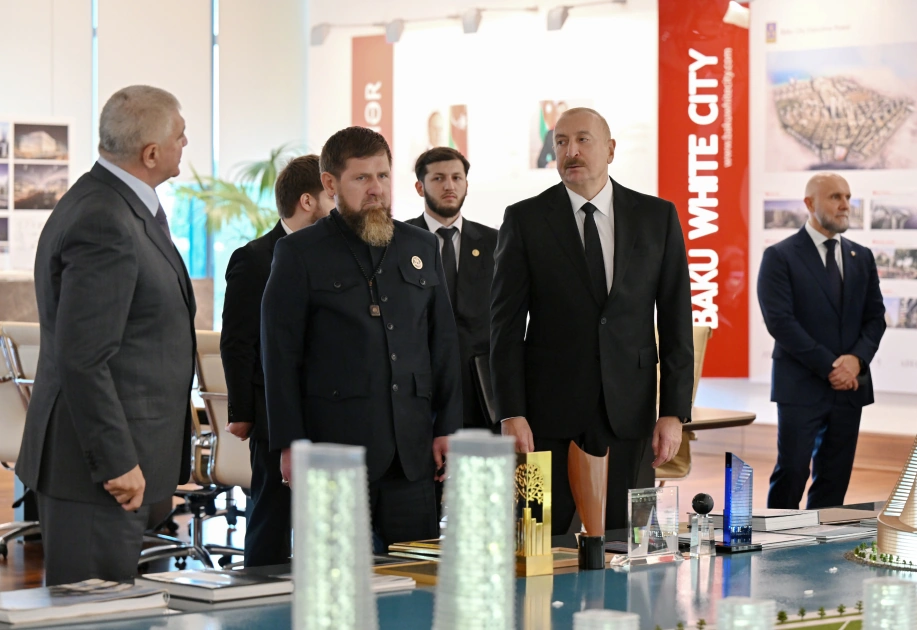 President Ilham Aliyev and Head of Chechen Republic of Russia visit Baku White City (PHOTO)