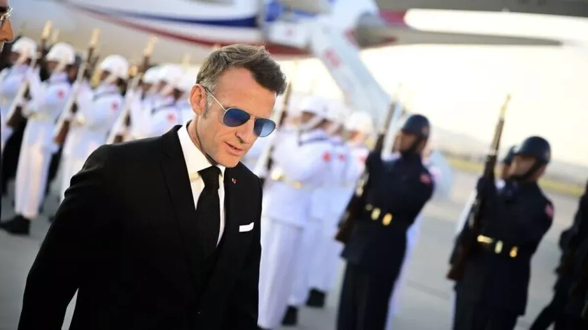 Macron appears in sunglasses at NATO summit VIDEO