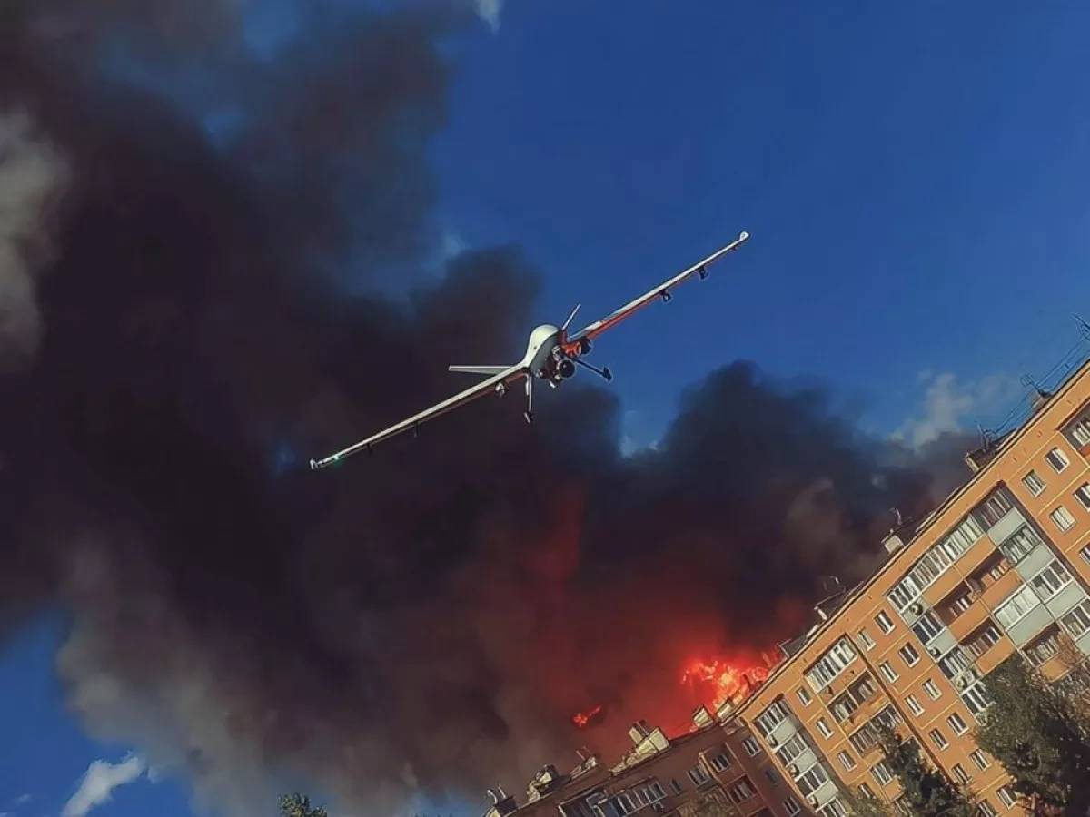 Kyiv home struck by falling UAV debris after Russian attack