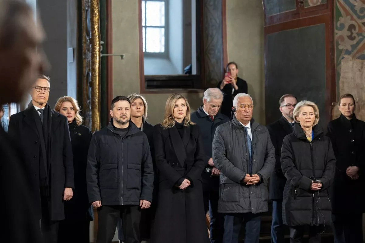 Zelenskyy, European leaders pray for peace at Kyiv’s Saint Sophia Cathedral PHOTO / VIDEO