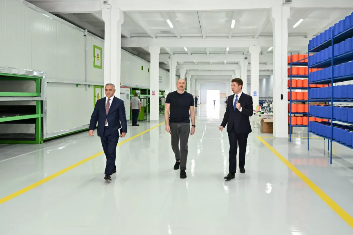 President Aliyev attends inauguration of work gloves factory in Khankendi PHOTO