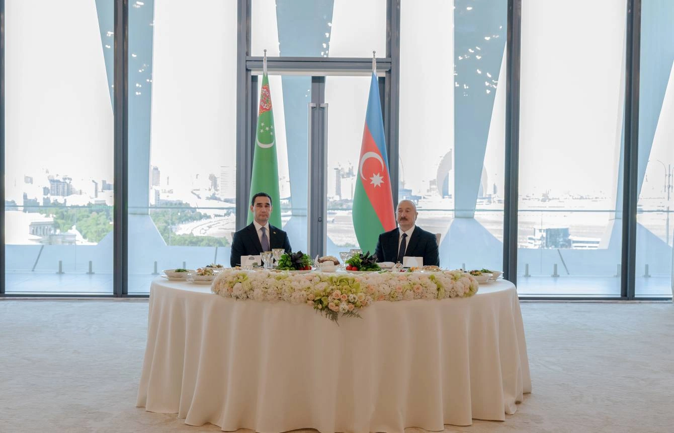 State banquet hosted on behalf of President Ilham Aliyev in honor of President of Turkmenistan (PHOTO)