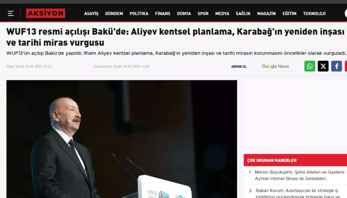 WUF13 opening ceremony in Baku draws wide international media coverage PHOTO