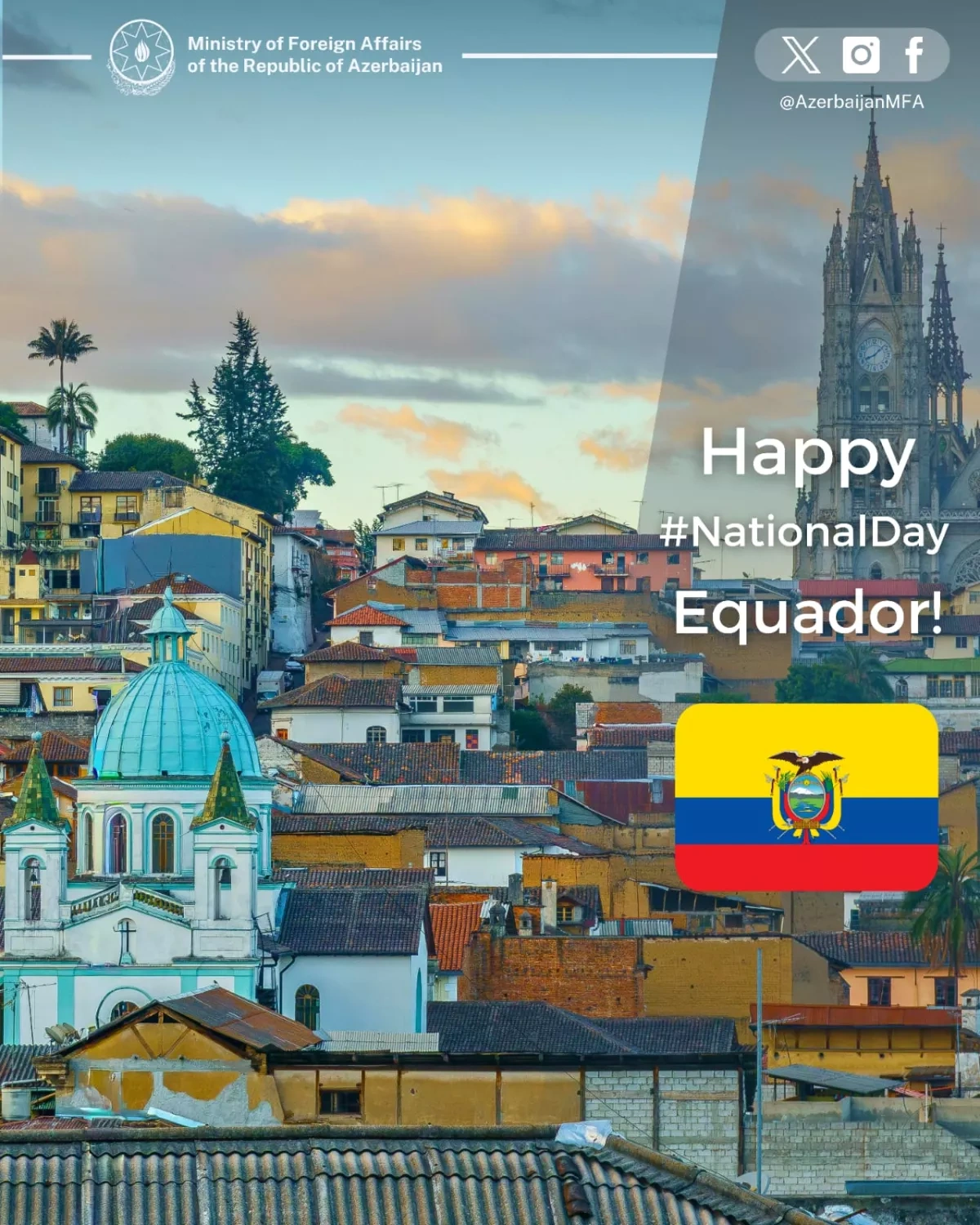 Azerbaijan conveys warm National Day greetings to Ecuador
