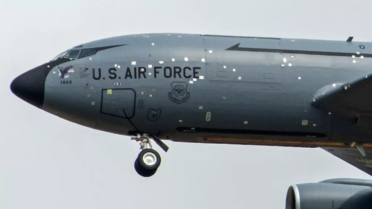 US Air Force repaired shrapnel-damaged KC-135 after Iranian attack PHOTO