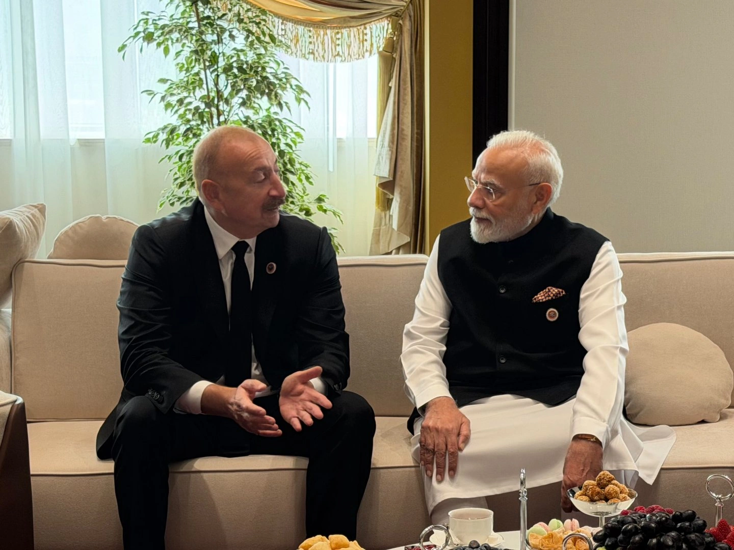 Publication about President Ilham Aliyev's meeting with Indian PM in Bishkek posted on his social media (PHOTO)