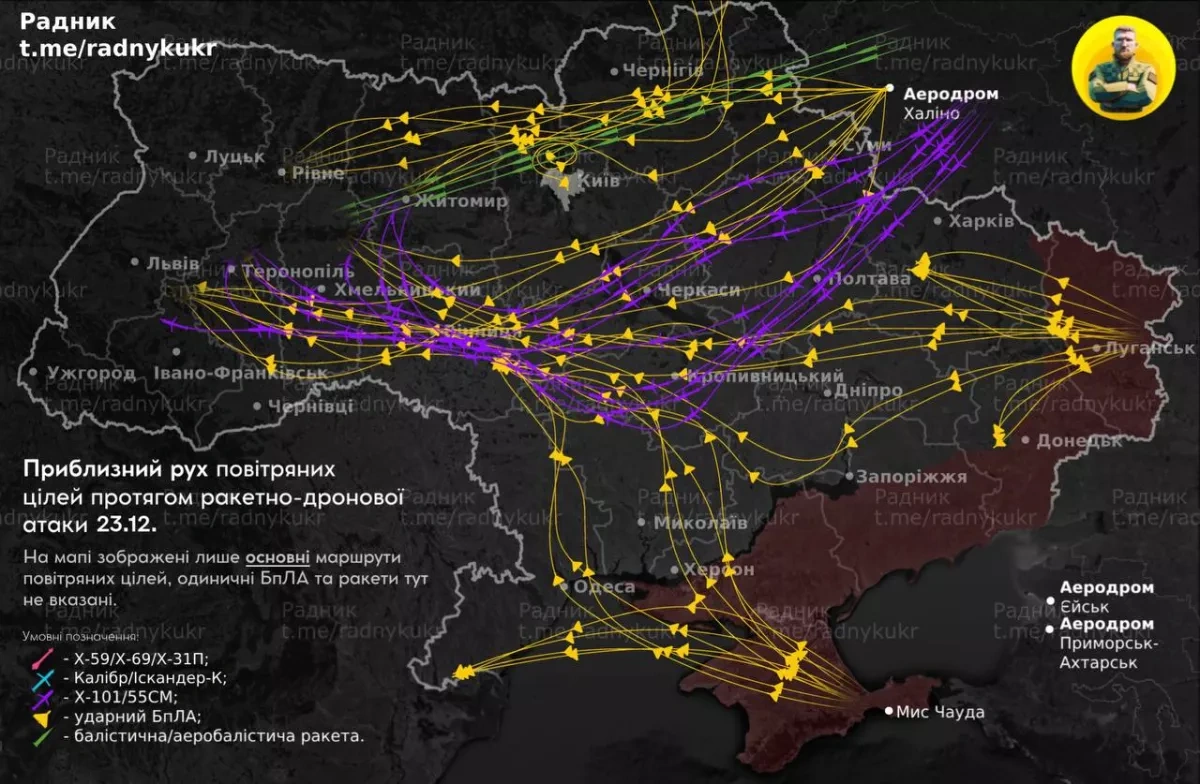 Widespread blackouts hit Ukraine after massive Russian drone, missile strikes PHOTO