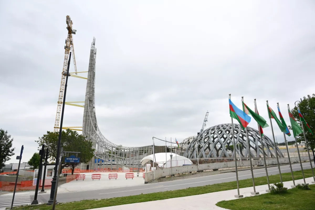 Azerbaijani, Turkmen presidents assess ongoing construction at Shusha mosque complex PHOTO
