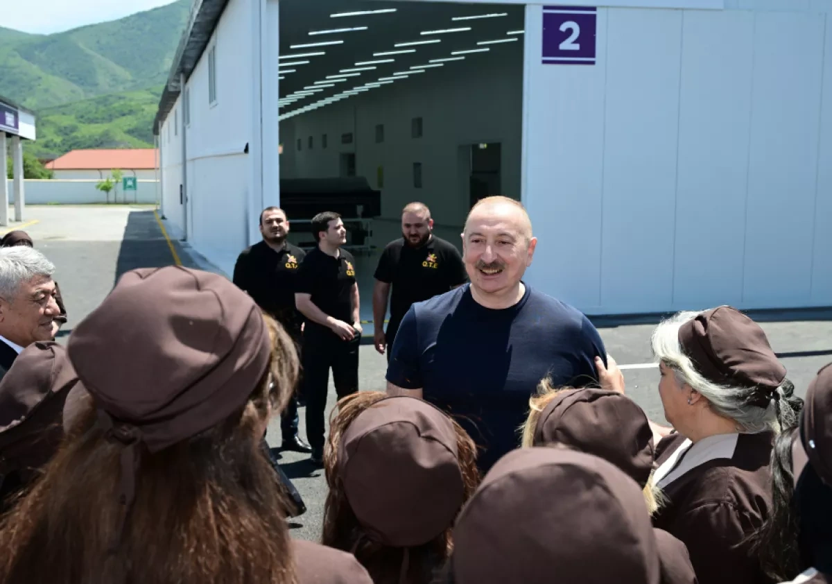 Azerbaijani president inaugurates “Garabagh Textile House” LLC in Khojaly PHOTO
