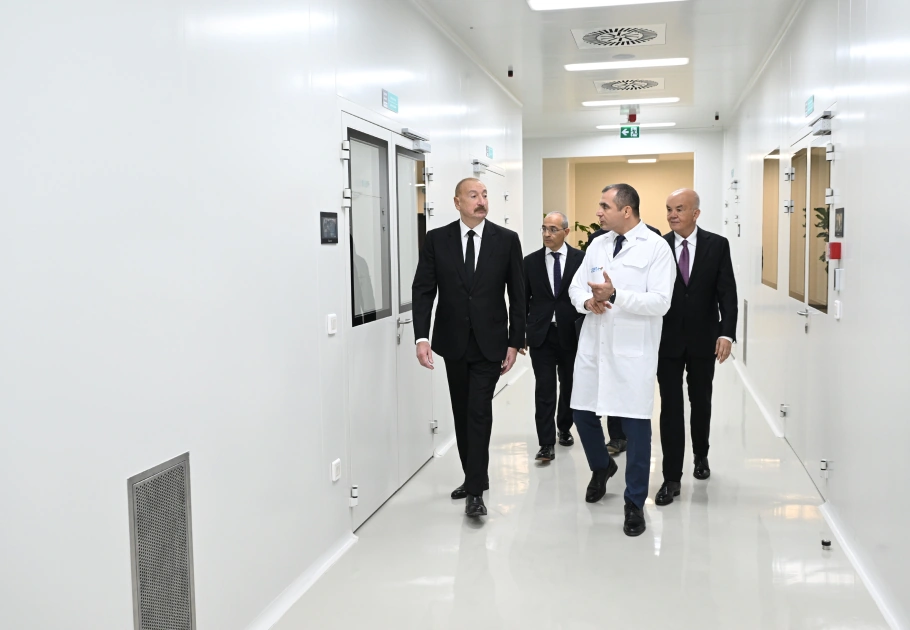 President Ilham Aliyev attends opening of a pharmaceutical manufacturing plant at Pirallahi Industrial Park (PHOTO)