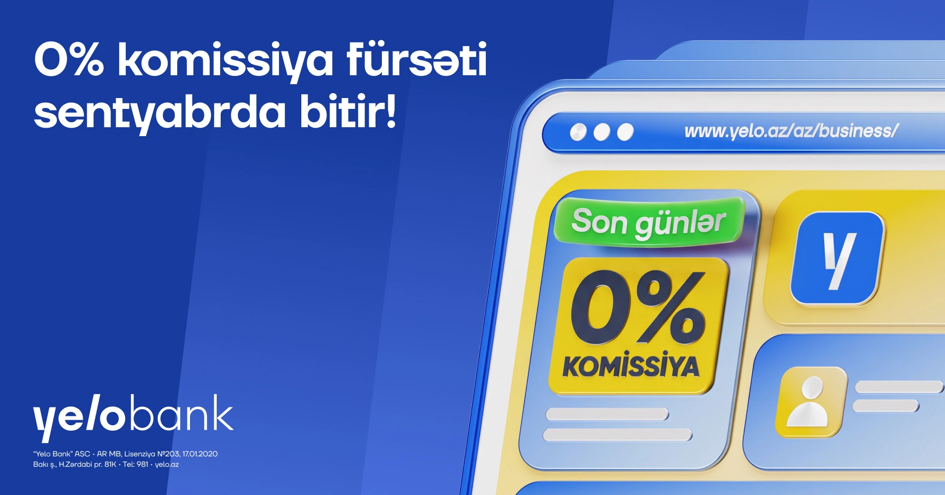 Join Yelo Bank’s business campaign with 0% commission!