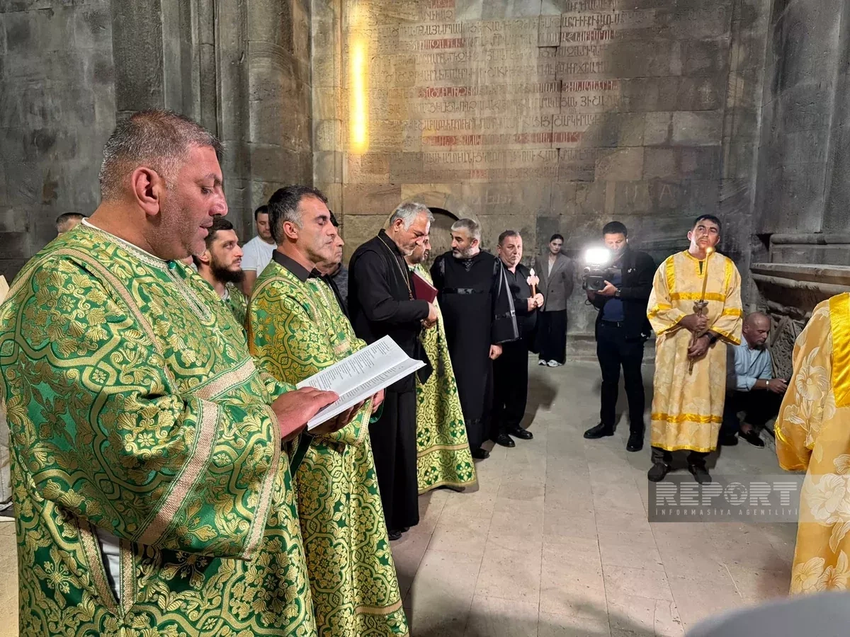 Albanian-Udi Christian community members visit Ganjasar in Azerbaijan PHOTO