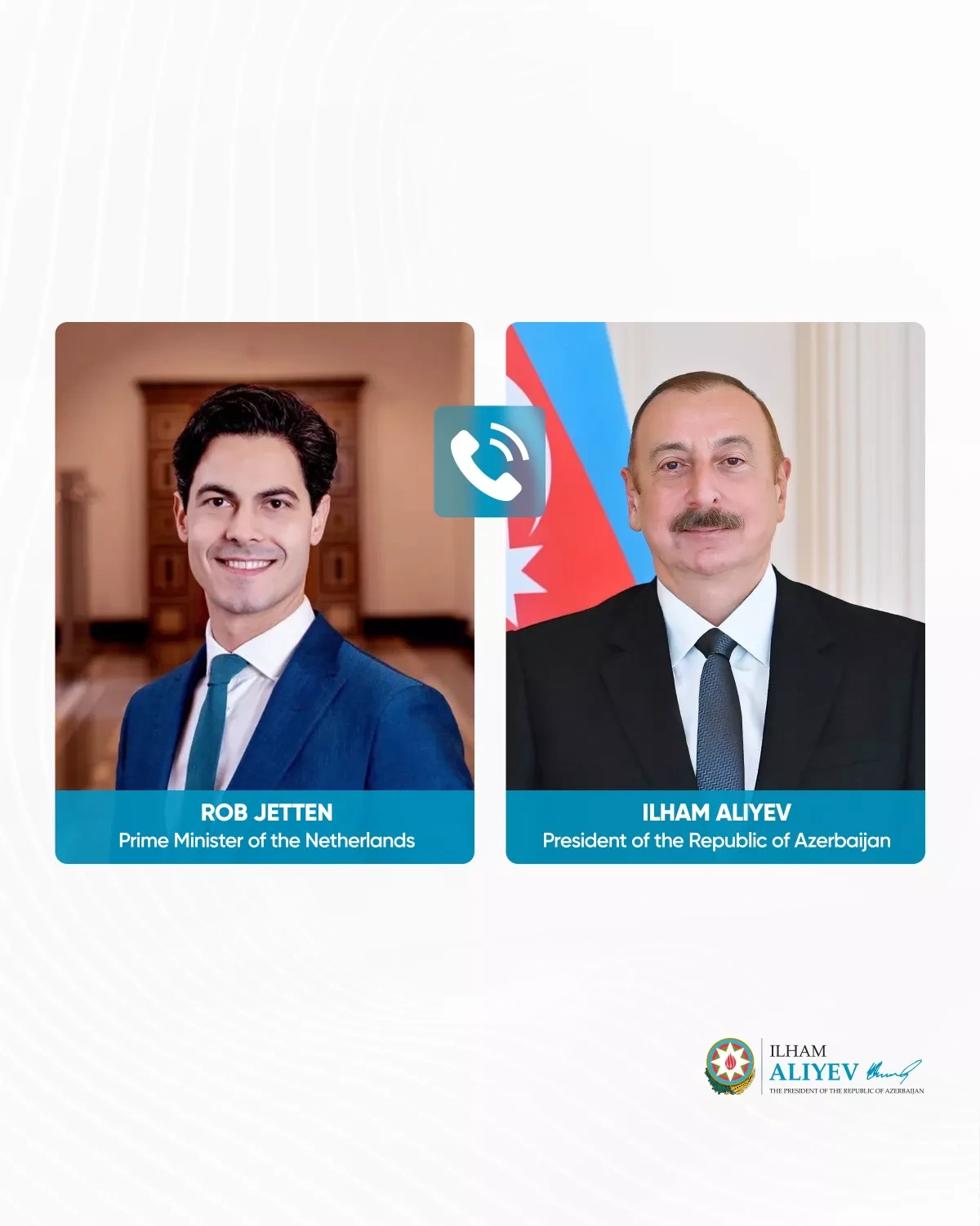 Azerbaijani president, Dutch PM agree to deepen political dialogue