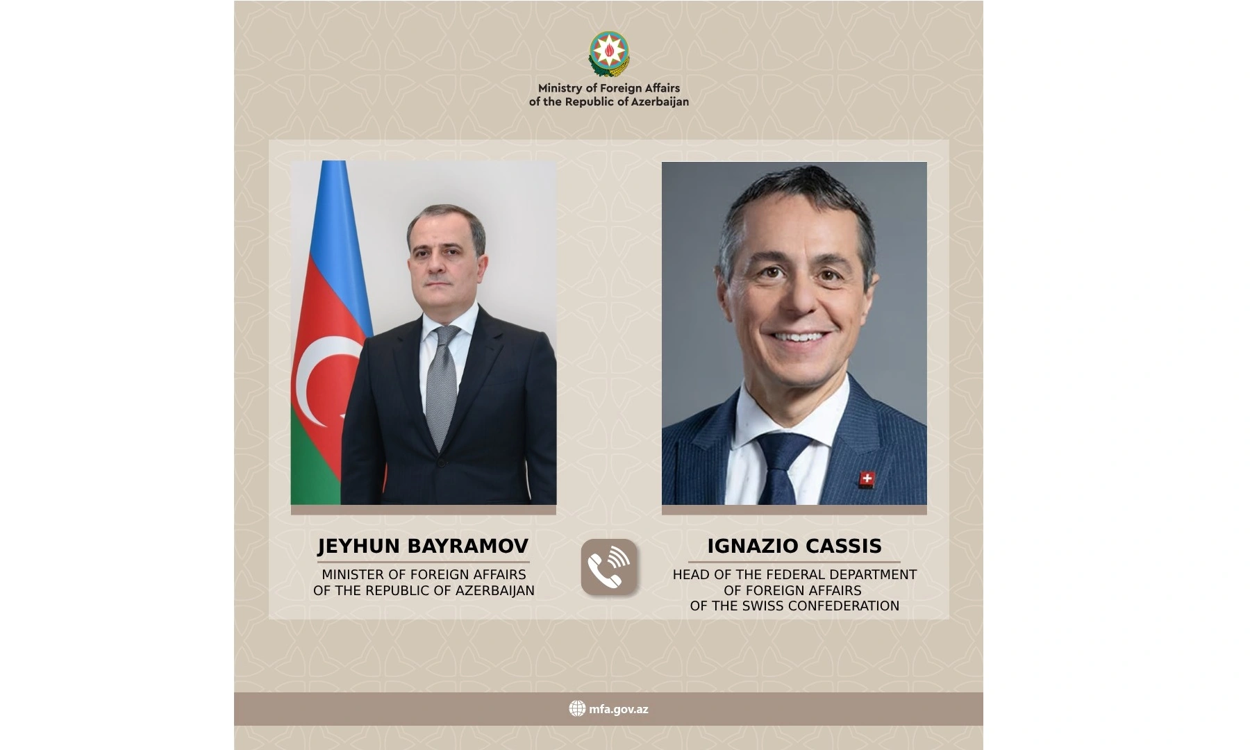 Azerbaijani, Swiss FM's discuss situation in Middle East (PHOTO)