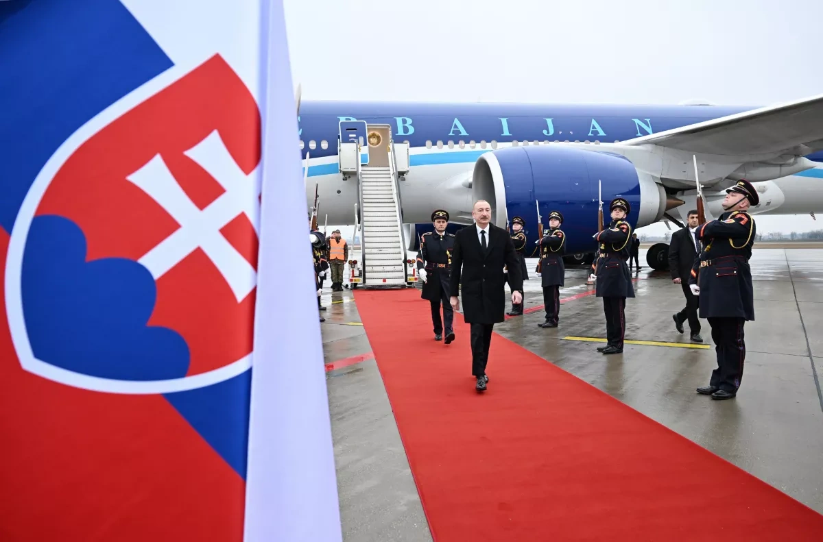 Azerbaijani president arrives in Slovakia for official visit PHOTO
