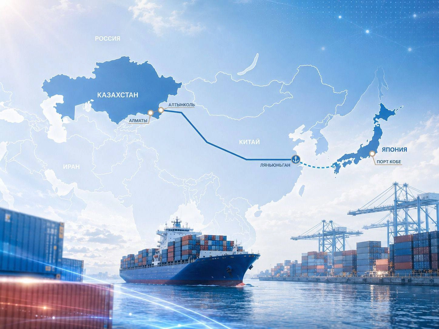 Kazakhstan organizes first multimodal shipment of chemical products from Japan