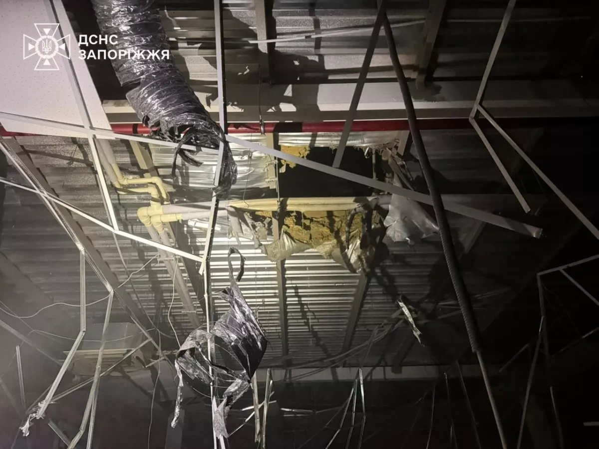 Russian overnight drone attack damages buildings in Zaporizhzhia PHOTO