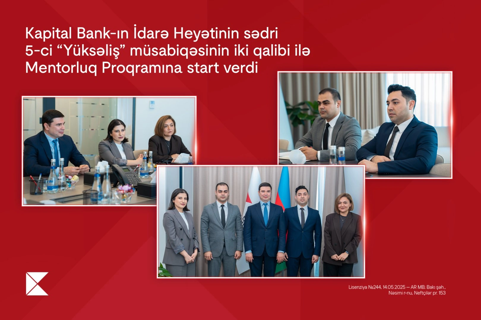 CEO of Kapital Bank launches Mentorship Program for two winners of the 5th “Yüksəliş” competition