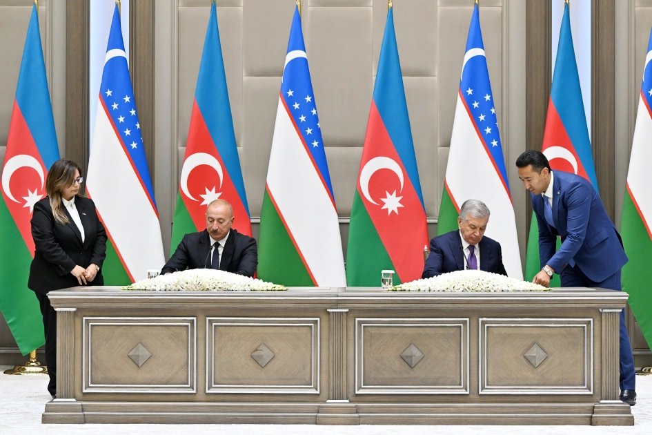 Ceremony for signing and exchanging Azerbaijan–Uzbekistan documents held in Tashkent (PHOTO)